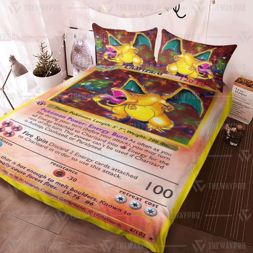 Charizard Card Pokemon Bedding Set Charizard Card Pokemon Bedding Set