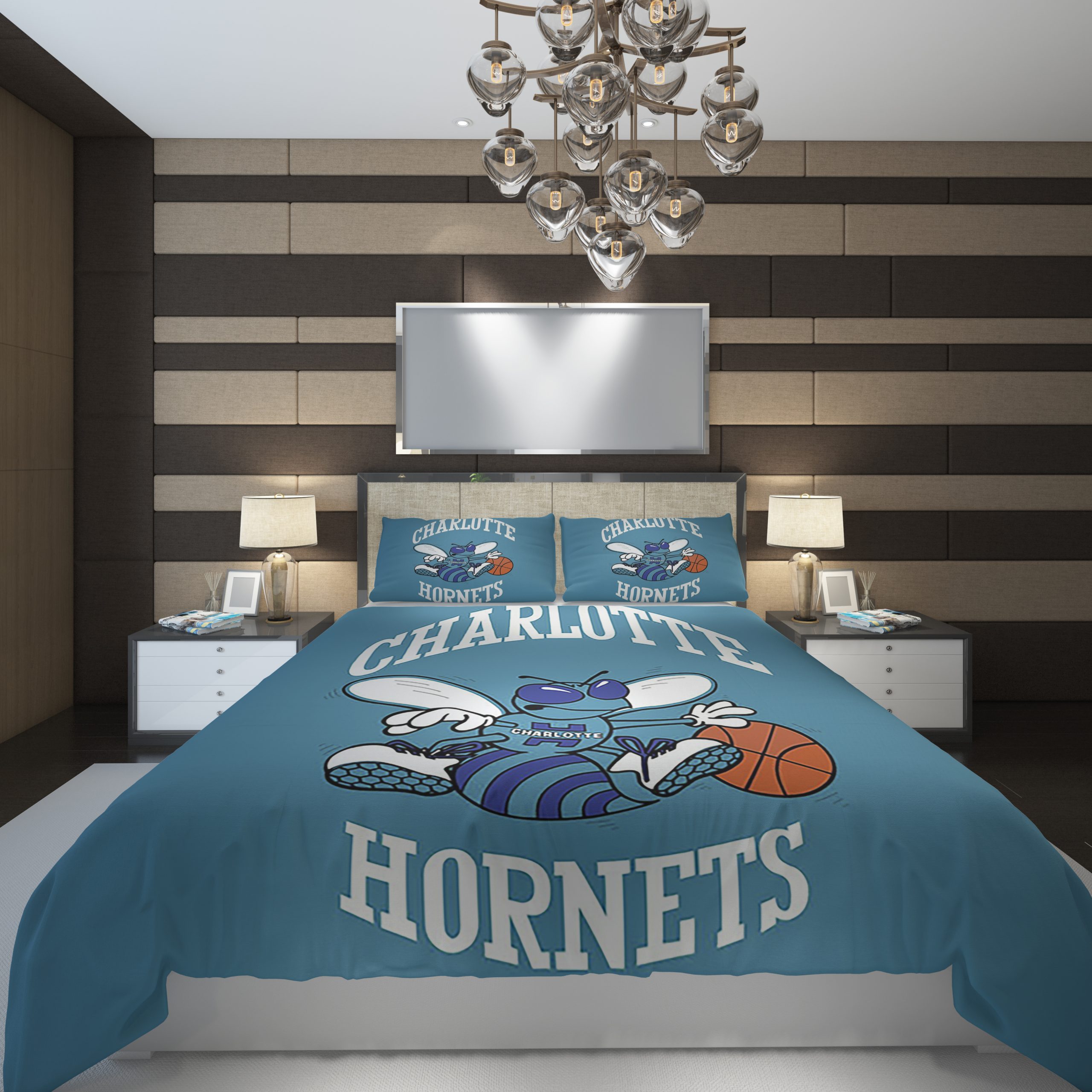 Charlotte Hornets 3 NBA Basketball ize Duvet Cover and Pillowcase Set Bedding Set Charlotte Hornets 3 NBA Basketball ize Duvet Cover and Pillowcase Set Bedding Set