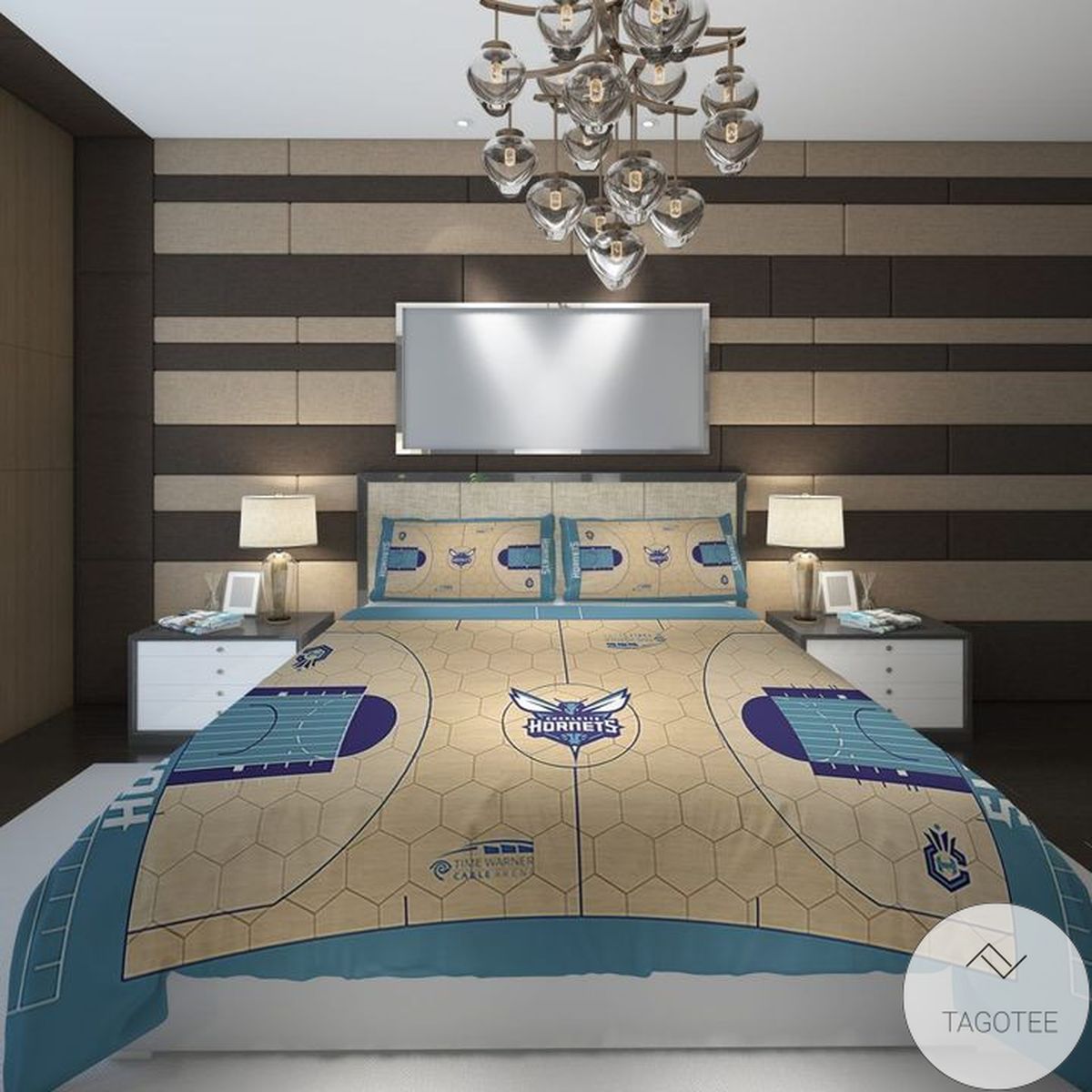 Charlotte Hornets Basketball Full Printed Bedding Set Charlotte Hornets Basketball Full Printed Bedding Set