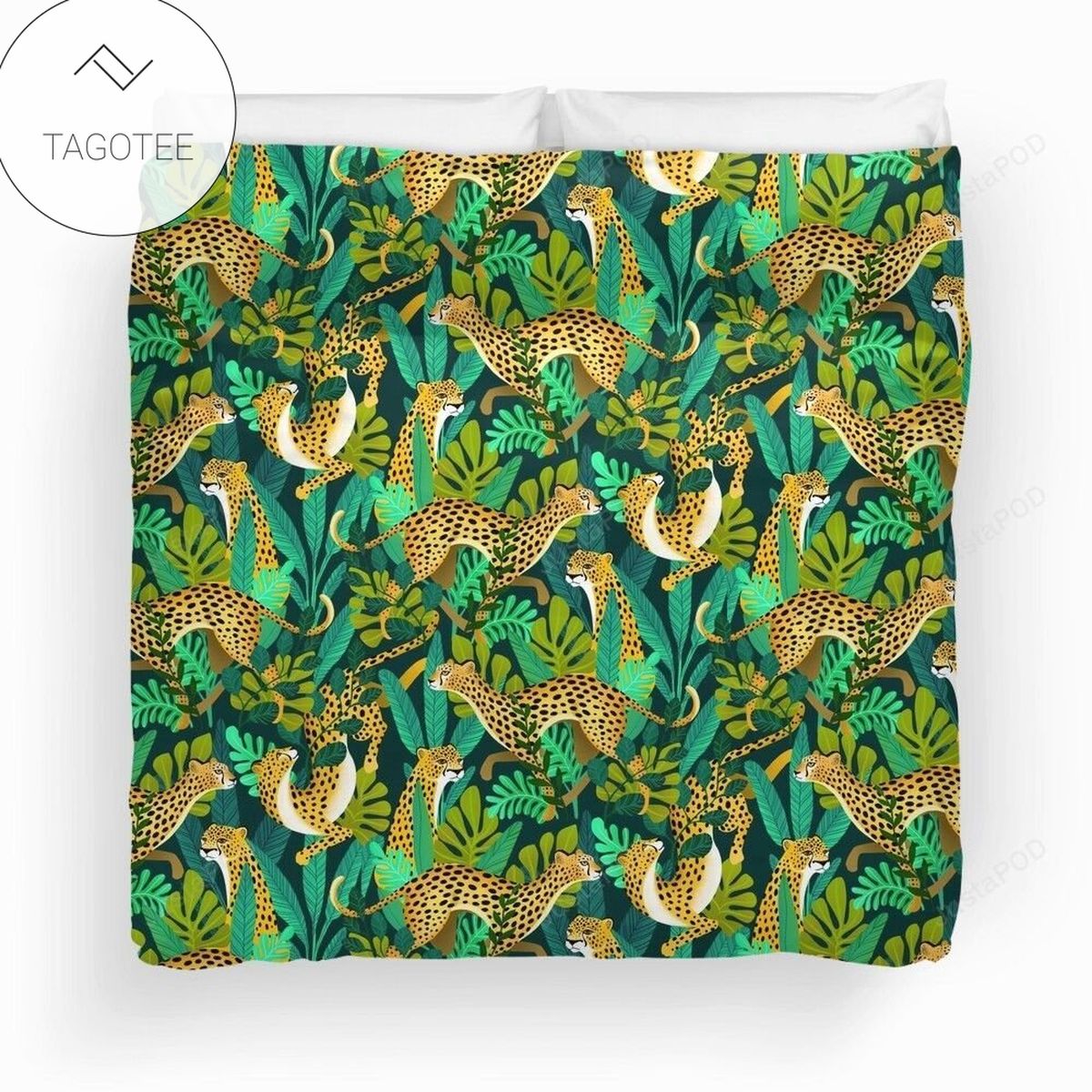 Cheetah Jade Jungle Pattern Duvet Cover Bedding Set Cheetah Jade Jungle Pattern Duvet Cover Bedding Set
