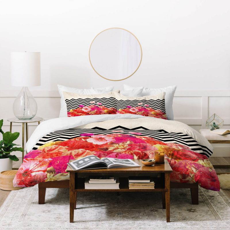 Chevron Flora 2 Duvet Cover and Pillowcase Set Bedding Set Chevron Flora 2 Duvet Cover and Pillowcase Set Bedding Set
