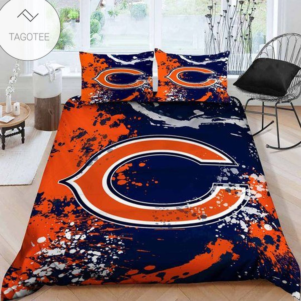 Chicago Bears Logo Splash Background Bedding Set (Duvet Cover & Pillow Cases) Chicago Bears Logo Splash Background Bedding Set (Duvet Cover & Pillow Cases)
