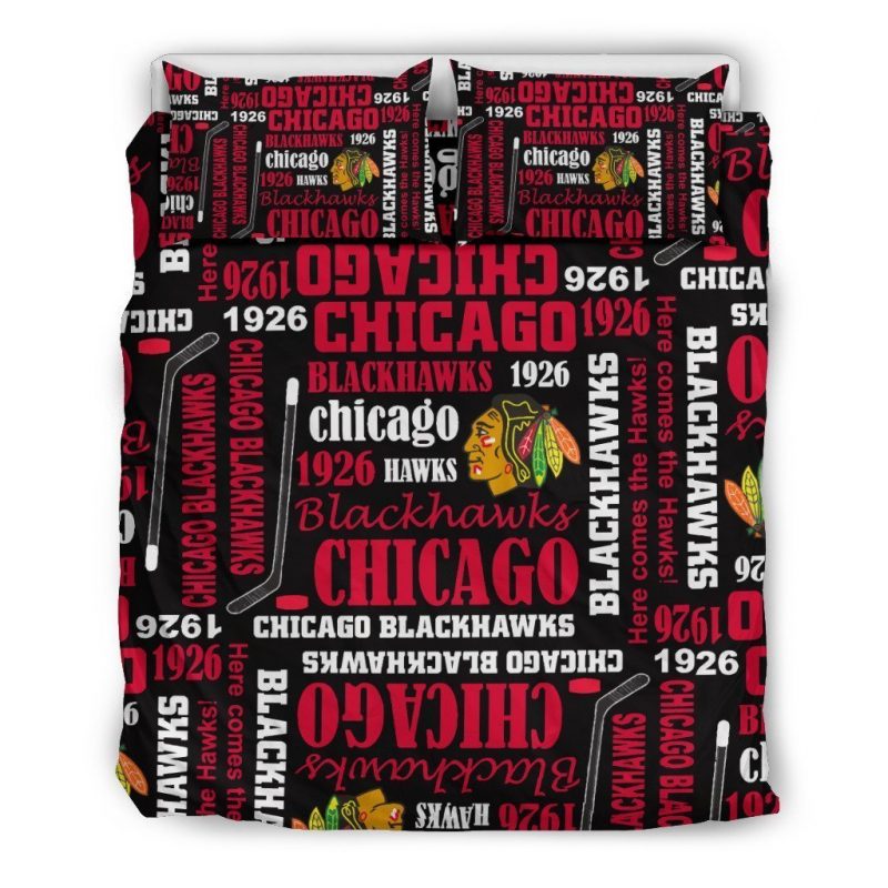 Chicago Blackhawks Duvet Cover and Pillowcase Set Bedding Set 146 Chicago Blackhawks Duvet Cover and Pillowcase Set Bedding Set 146