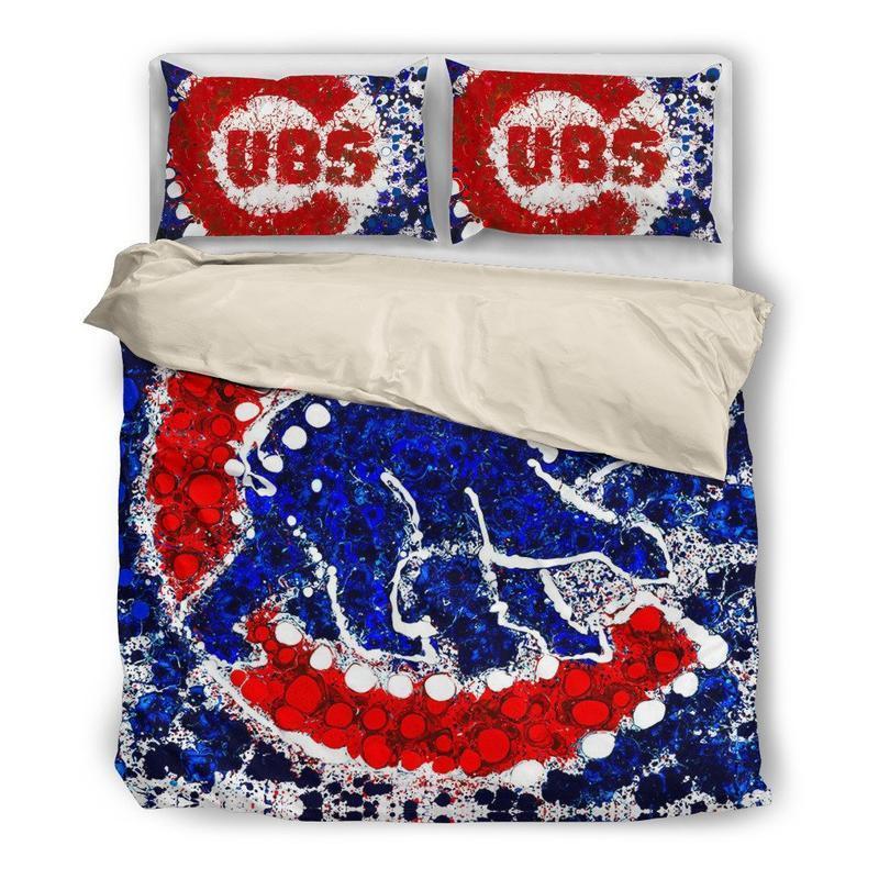 Chicago Cubs Duvet Cover and Pillowcase Set Bedding Set 156 Chicago Cubs Duvet Cover and Pillowcase Set Bedding Set 156
