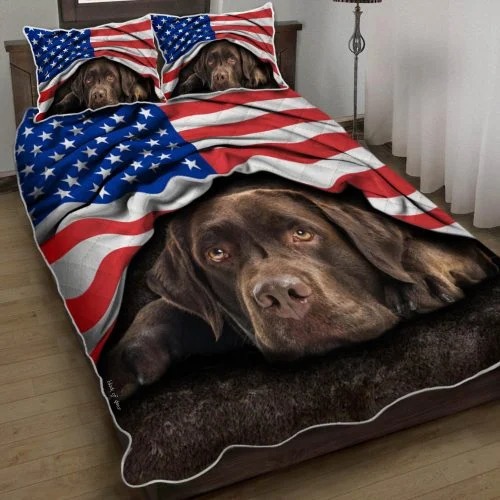 Chocolate-Labrador-American-Patriot-Quilt-Bedding-Set-1
