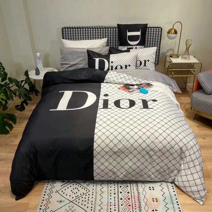 Christian Dior Black-Cream Inspired Bedding Set Christian Dior Black-Cream Inspired Bedding Set