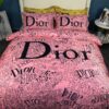 Christian Dior Black Pattern Pink Duvet Cover Bedding Set