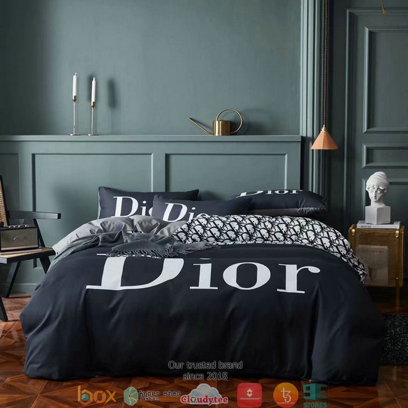 Christian Dior Black White Duvet Cover Bedding Set Christian Dior Black White Duvet Cover Bedding Set