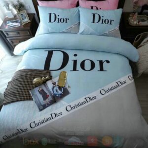 Christian Dior Blue-Grey Inspired Bedding Set
