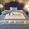 Christian Dior Blue White Duvet Cover Bedding Set