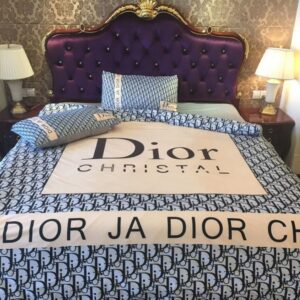 Christian Dior Blue White Duvet Cover Bedding Set