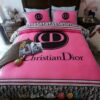 Christian Dior Brand Pink Bedding Set