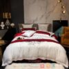 Christian Dior Brand White Red Quilt Bedding Set