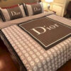 Christian Dior Caro Pattern Brown All Over Print Bedding Set