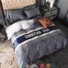 Christian Dior Navy Quilt Bedding Set
