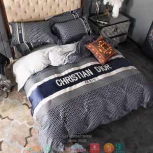 Christian Dior Navy Quilt Bedding Set