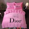 Christian Dior Pink Duvet Cover Bedding Set