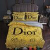 Christian Dior Yellow Duvet Cover Bedding Set