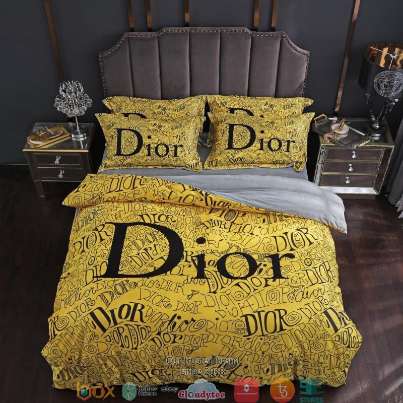 Christian Dior Yellow Duvet Cover Bedding Set Christian Dior Yellow Duvet Cover Bedding Set