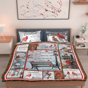 Christmas Cardinal My Mind Still Talks To You All Over Printed Bedding Set