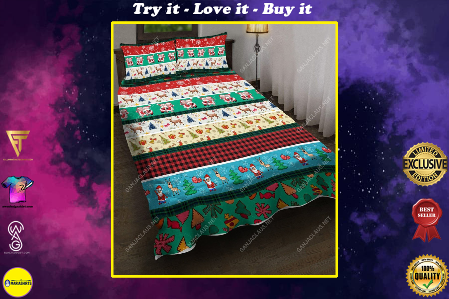 Christmas Patterns Full Printing Bedding Set Christmas Patterns Full Printing Bedding Set