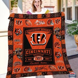 Cincinnati Bengals Nfl Logo History Personalized Bedding Set