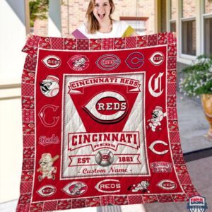 Cincinnati Reds Mlb Logo History Personalized Bedding Set