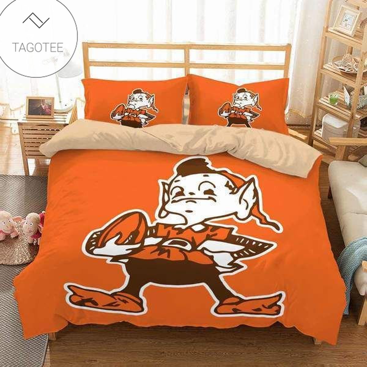 Cleveland Browns Logo With Iconic Colors Bedding Set For Fans (Duvet Cover & Pillow Cases) Cleveland Browns Logo With Iconic Colors Bedding Set For Fans (Duvet Cover & Pillow Cases)