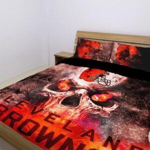 Cleveland Browns Skull Bedding Set