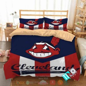 Cleveland Indians Mlb Logo Bedding Set