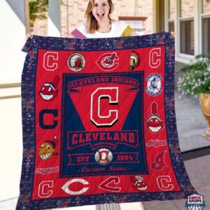 Cleveland Indians Mlb Logo History Personalized Bedding Set