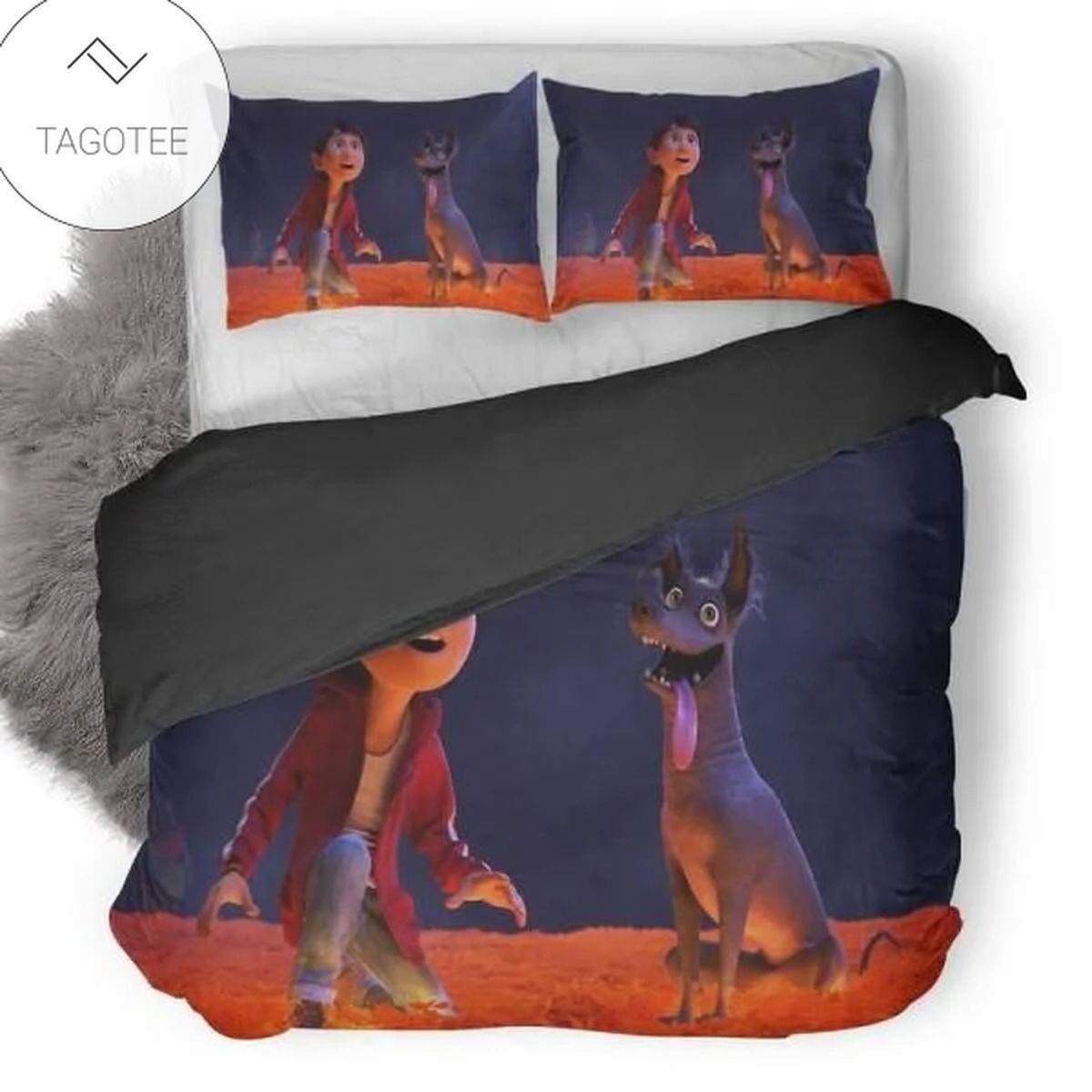 Coco Dog And Boy Duvet Cover Bedding Set Coco Dog And Boy Duvet Cover Bedding Set
