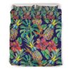 Colorful Aloha Pineapple Pattern Print Duvet Cover and Pillowcase Set Bedding Set