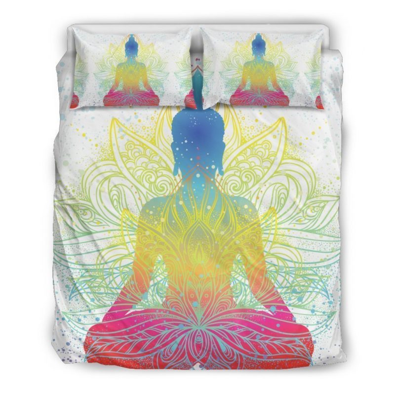 Colorful Buddha Lotus Print Duvet Cover and Pillowcase Set Bedding Set Colorful Buddha Lotus Print Duvet Cover and Pillowcase Set Bedding Set