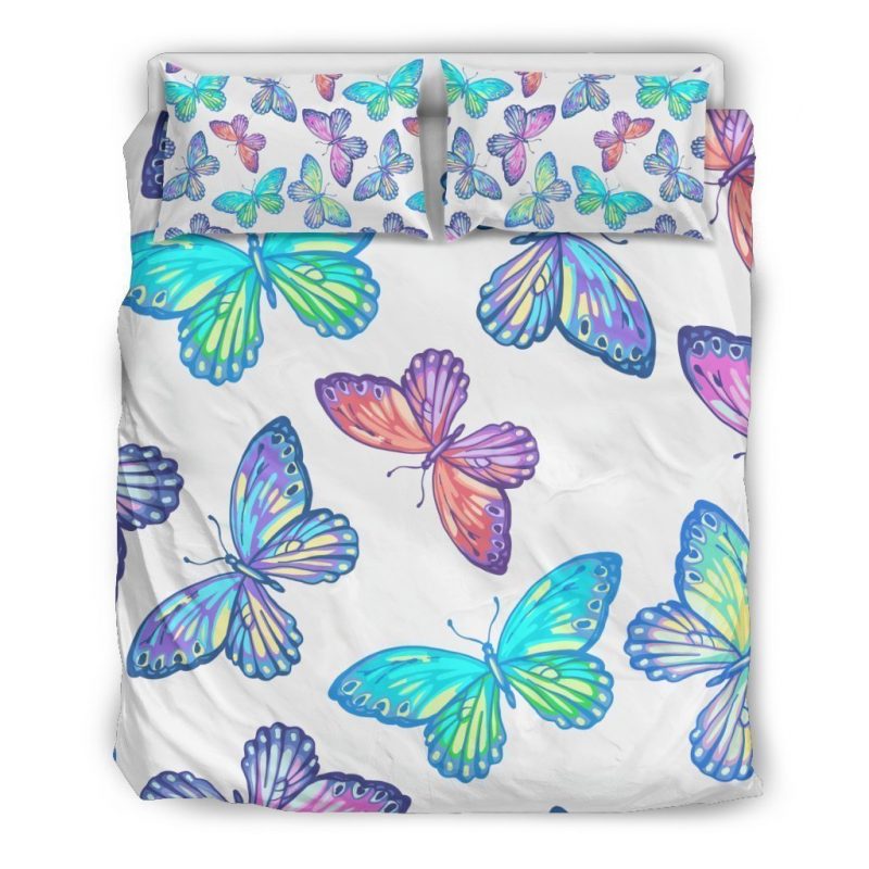Colorful Butterfly Pattern Print Duvet Cover and Pillowcase Set Bedding Set Colorful Butterfly Pattern Print Duvet Cover and Pillowcase Set Bedding Set