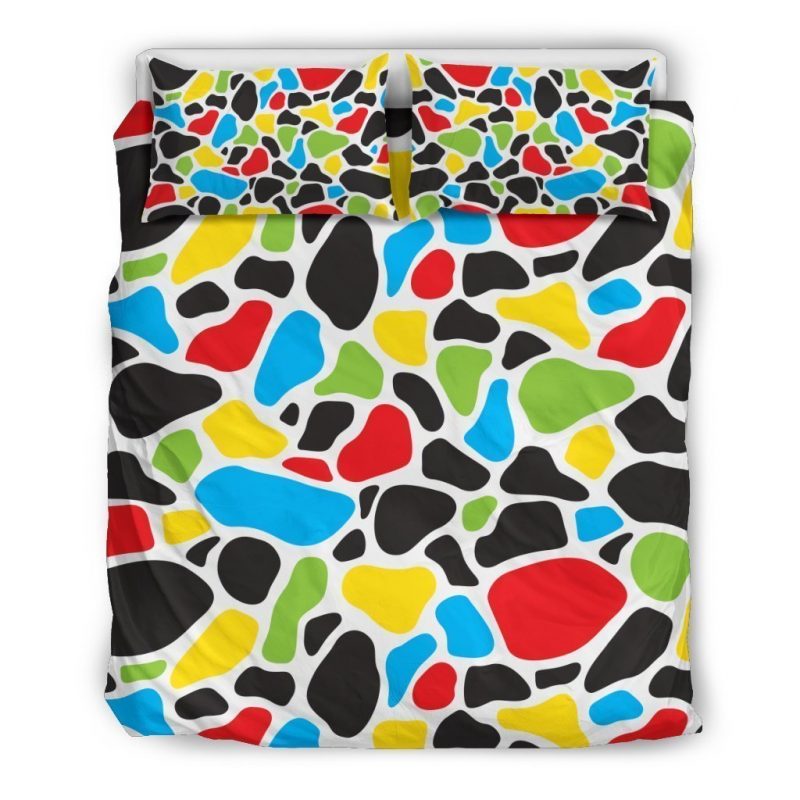 Colorful Cow Print Duvet Cover and Pillowcase Set Bedding Set Colorful Cow Print Duvet Cover and Pillowcase Set Bedding Set