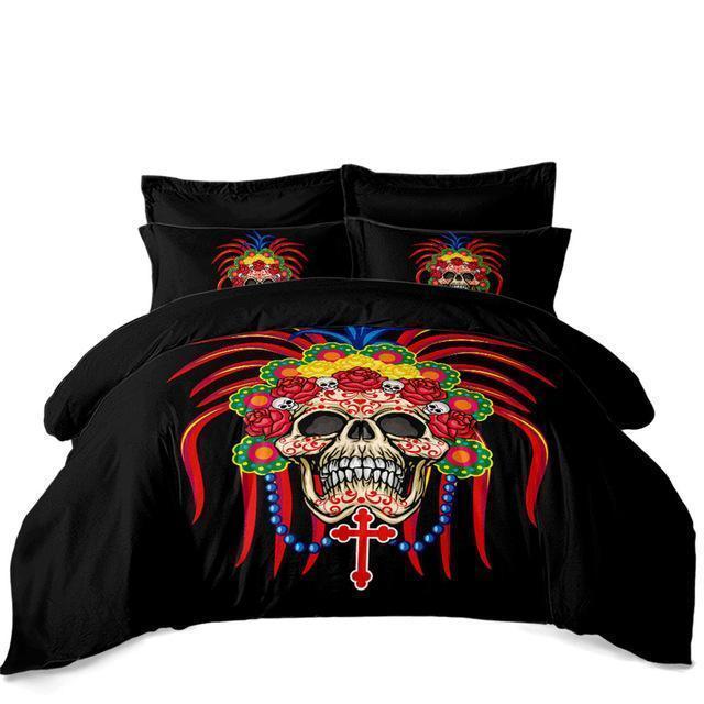 Colorful Feather Flower Print Duvet Cover and Pillowcase Set Bedding Set Colorful Feather Flower Print Duvet Cover and Pillowcase Set Bedding Set