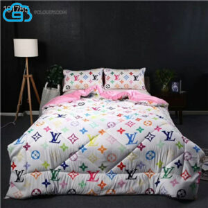 Colorful Louis Vuitton Monogram Red And Blue Duvet Cover Bedding Sets