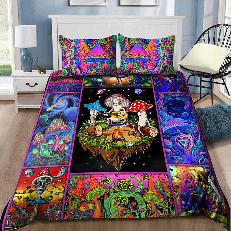 Colorful Mushroom Hippie Bedding Set Colorful Mushroom Hippie Bedding Set