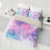 Colorful Pink Purple Tie Dye Abstract Art Duvet Cover Bedding Set