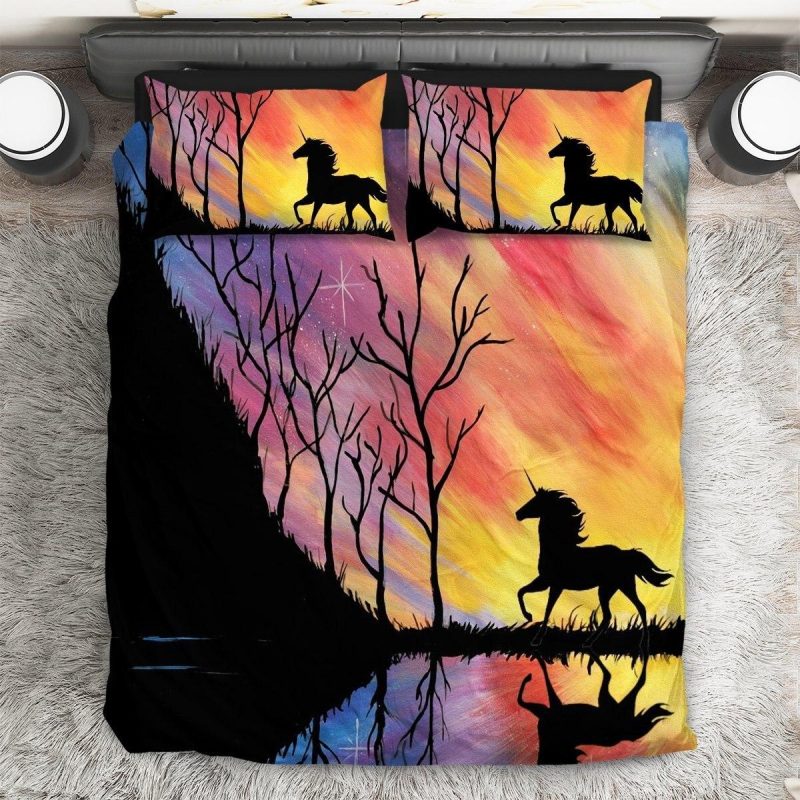 Colorful Sky Unicorn Duvet Cover and Pillowcase Set Bedding Set Colorful Sky Unicorn Duvet Cover and Pillowcase Set Bedding Set
