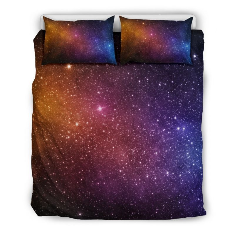 Colorful Stardust Galaxy Space Print Duvet Cover and Pillowcase Set Bedding Set Colorful Stardust Galaxy Space Print Duvet Cover and Pillowcase Set Bedding Set