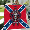 Confederate Flag Skull Full Print Bedding Set Quilt