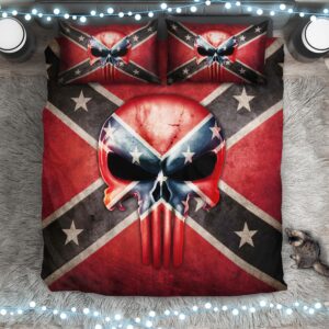 Confederate Punisher Skull Bedding Set