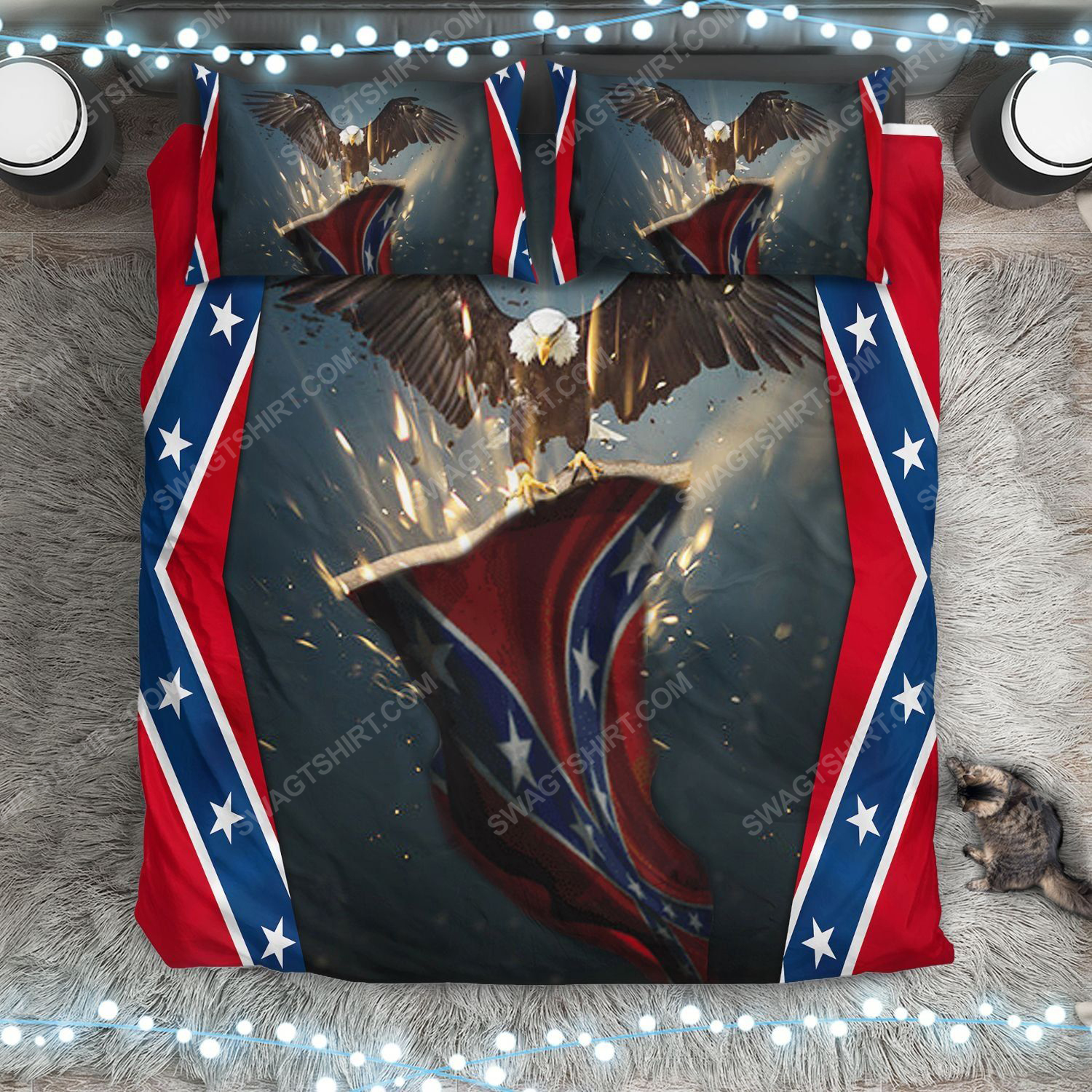 Confederate Southern Flag And Eagle Bedding Set Confederate Southern Flag And Eagle Bedding Set