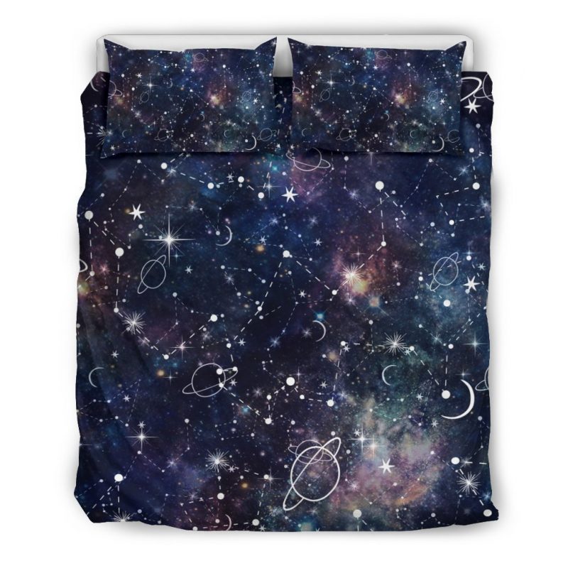 Constellation Galaxy Space Print Duvet Cover and Pillowcase Set Bedding Set Constellation Galaxy Space Print Duvet Cover and Pillowcase Set Bedding Set