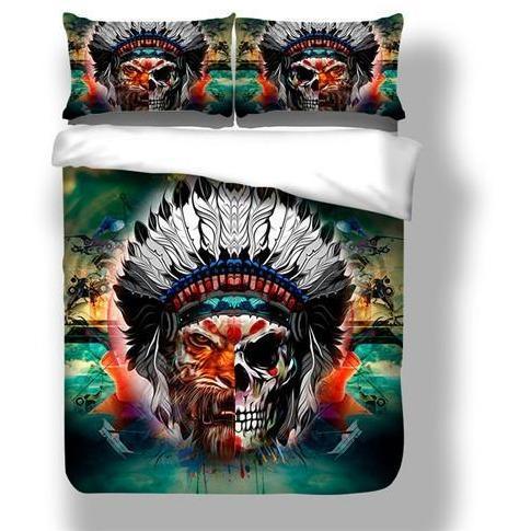 Cool Skull Multi Color Tiger Face Duvet Cover and Pillowcase Set Bedding Set Cool Skull Multi Color Tiger Face Duvet Cover and Pillowcase Set Bedding Set