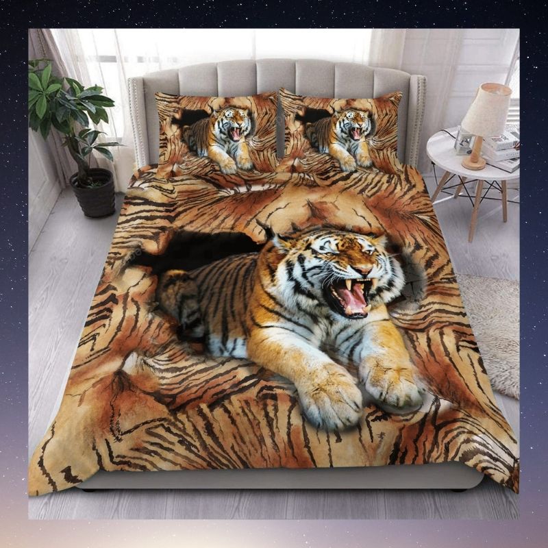 Cool Tiger Quilt Bedding Set Cool Tiger Quilt Bedding Set