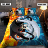 Couple Ice And Fire Dragon Custom Name Quilt Bedding Set