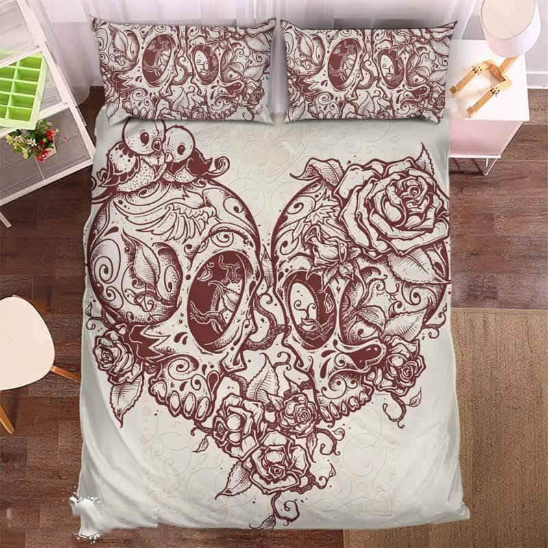 Couple Skull 1 Duvet Cover and Pillowcase Set Bedding Set Couple Skull 1 Duvet Cover and Pillowcase Set Bedding Set
